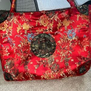 Chinese inspired tote bag , great condition , 15” by 10”